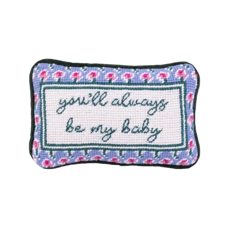Feather Pillows for a Luxurious SleepYou'll Always Be My Baby Needlepoint Pillow by Furbish Studio Feather Pillows for a Luxurious SleepYou'll Always Be My Baby Needlepoint Pillow by Furbish Studio