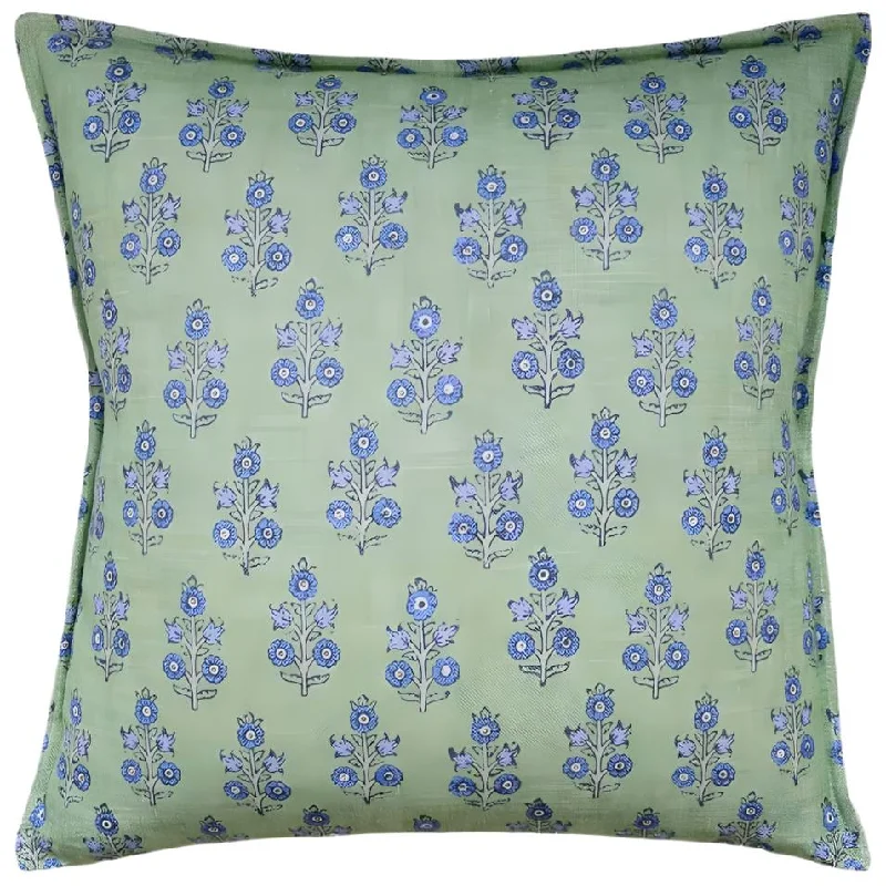 Travel Pillows for Long JourneysPoppy Sprig Green/Blue Decorative Pillow by Ryan Studio Travel Pillows for Long JourneysPoppy Sprig Green/Blue Decorative Pillow by Ryan Studio