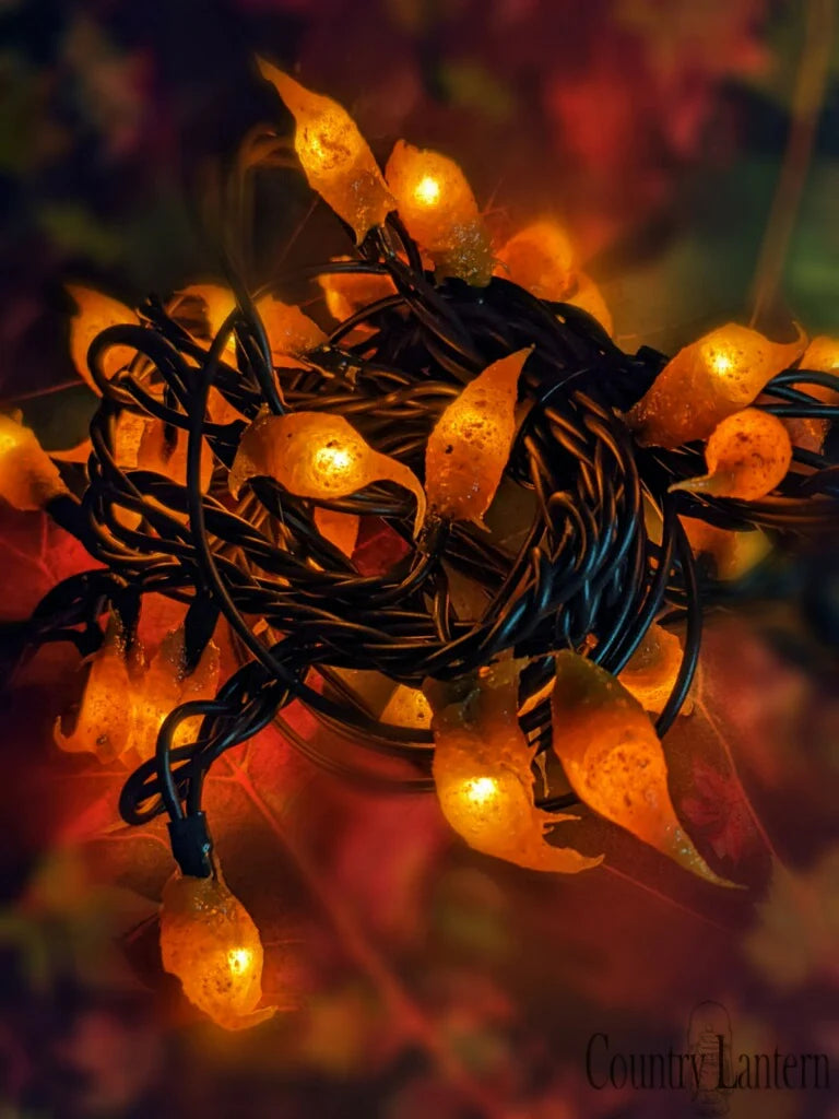 Twinkling String Lights for a Magical Atmosphere#W20B-BSWT Primitive "Bittersweet"  20 Country Battery Operated String Lights