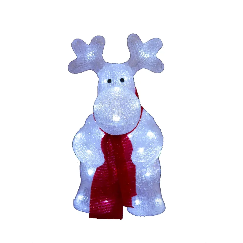 Natural Himalayan Salt Lamps with Soft GlowAcrylic Deer with Red Scarf - H36cm - White LED