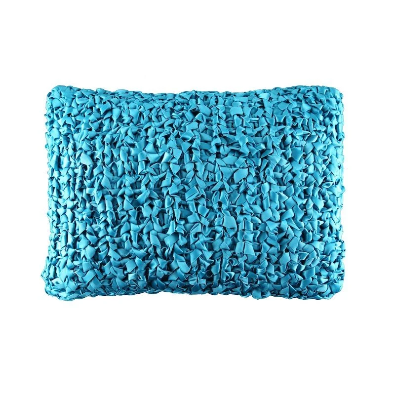 Down Alternative Pillows for Ethical ChoicesTurquoise Ribbon Knit Pillows by Ann Gish Down Alternative Pillows for Ethical ChoicesTurquoise Ribbon Knit Pillows by Ann Gish