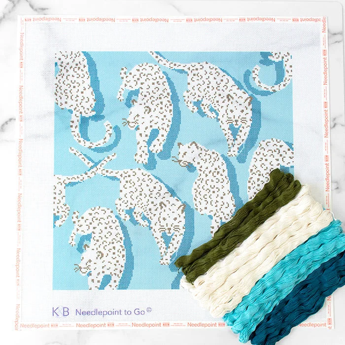 Square Pillows for Modern Home DecorLeopard Pillow Kit - Blue
