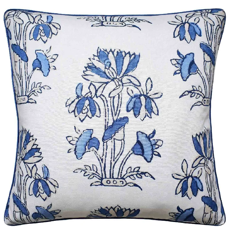 Soft and Fluffy Pillows for Bedroom ComfortLily Flower Blue and White Decorative Pillow Ryan Studio Soft and Fluffy Pillows for Bedroom ComfortLily Flower Blue and White Decorative Pillow Ryan Studio