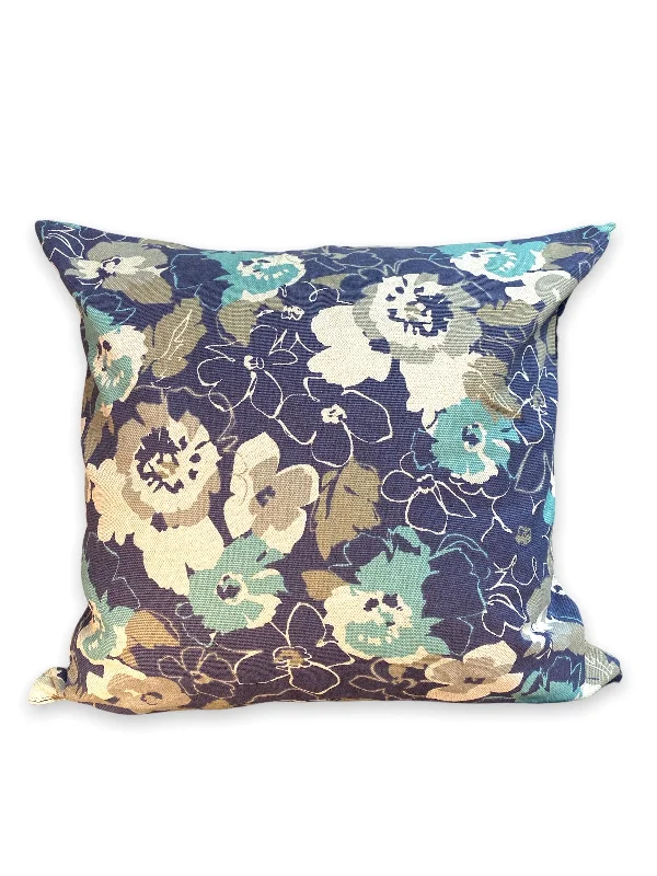 Back Support Pillows for Office ChairsBlue Flowers | 20x20 Pillows, Set of 2