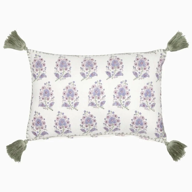 Round Pillows for Boho-Style InteriorsSofi Lavender Lumbar Pillow by John Robshaw