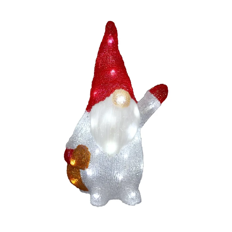 Battery - Operated Salt Lamps for Portable UseAcrylic Red Santa Waving Hand Gonk - H40cm