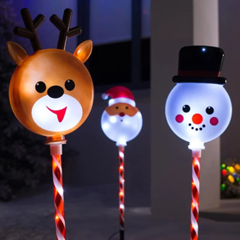 USB - Powered Salt Lamps for Easy ChargingSet of 3 Indoor/Outdoor Christmas Cartoon Path Light