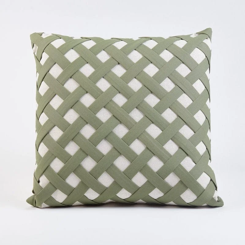 Square Pillows for Modern Home DecorLattice Green Decorative Pillow by Ann Gish