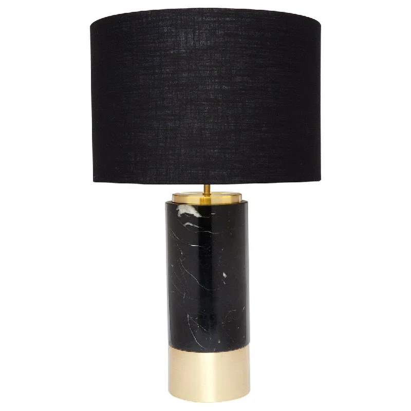 Salt Lamps for Guest Rooms to Add a Cozy TouchPaola Marble Table Lamp - Black w Black Shade