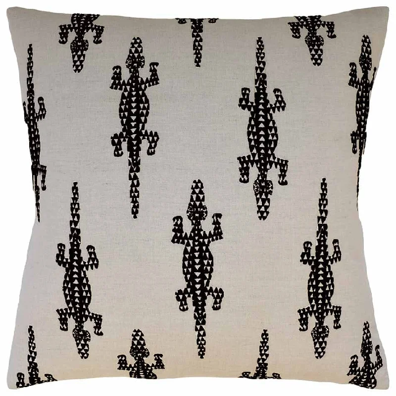 Plush Pillows for a Cozy BedBaracoa Embroidery Black Decorative Pillow Ryan Studio