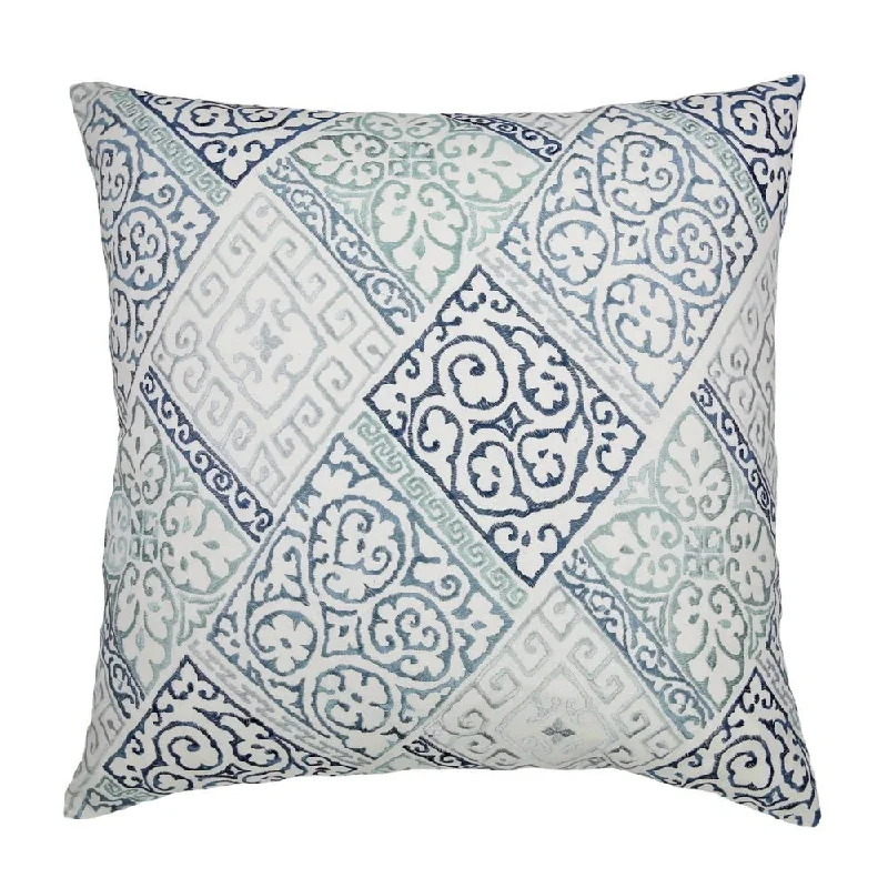 Cotton Pillows for Natural ComfortOporto Blue Decorative Pillow by Ann Gish