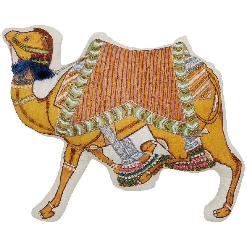 Plush Pillows for a Cozy BedTiny Camel Throw Pillow by John Robshaw