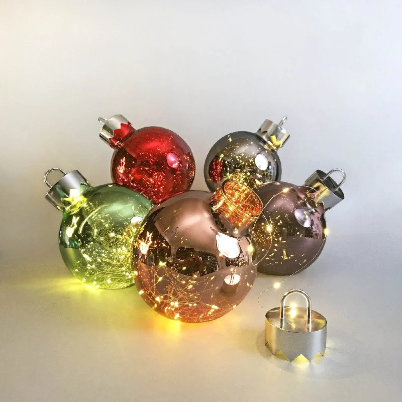 Small Salt Lamps for Desk and NightstandIlluminated Christmas Glass Bauble - 5 colour options