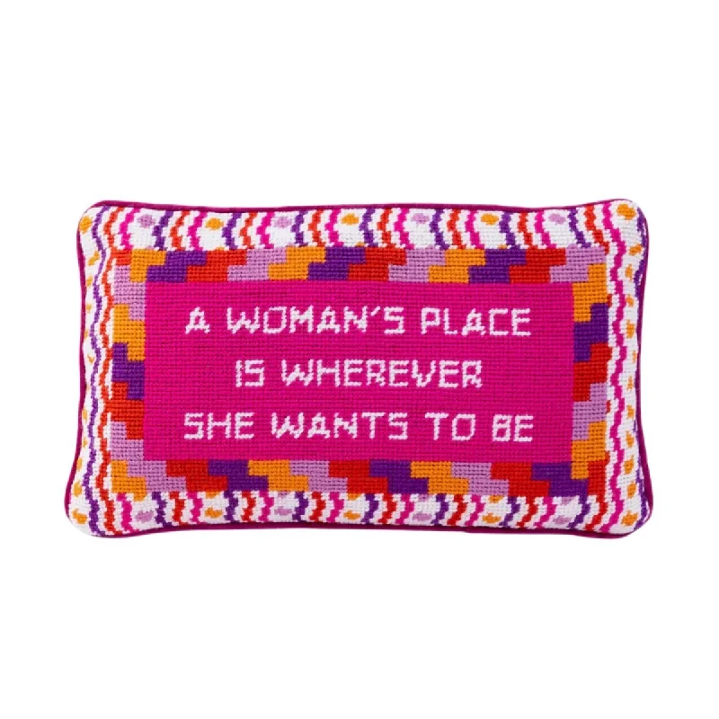Square Pillows for Modern Home DecorA Woman's Place Needlepoint Pillow by Furbish Studio Square Pillows for Modern Home DecorA Woman's Place Needlepoint Pillow by Furbish Studio