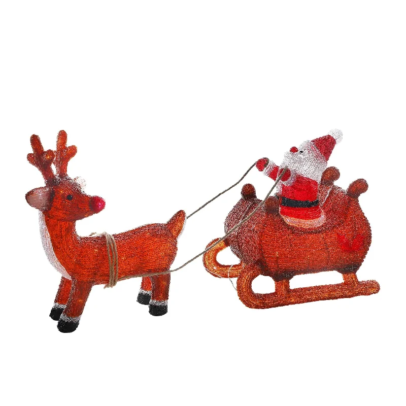 Salt Lamps for Feng Shui EnhancementAcrylic Santa Sleigh with Reindeer