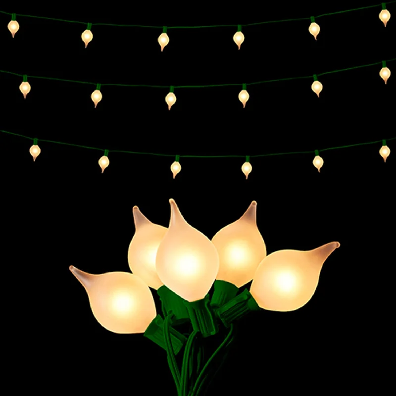 String Lights for Seasonal Decorations (Spring, Fall, etc.)L4237004  White Connectable Matte Kismet String Lights