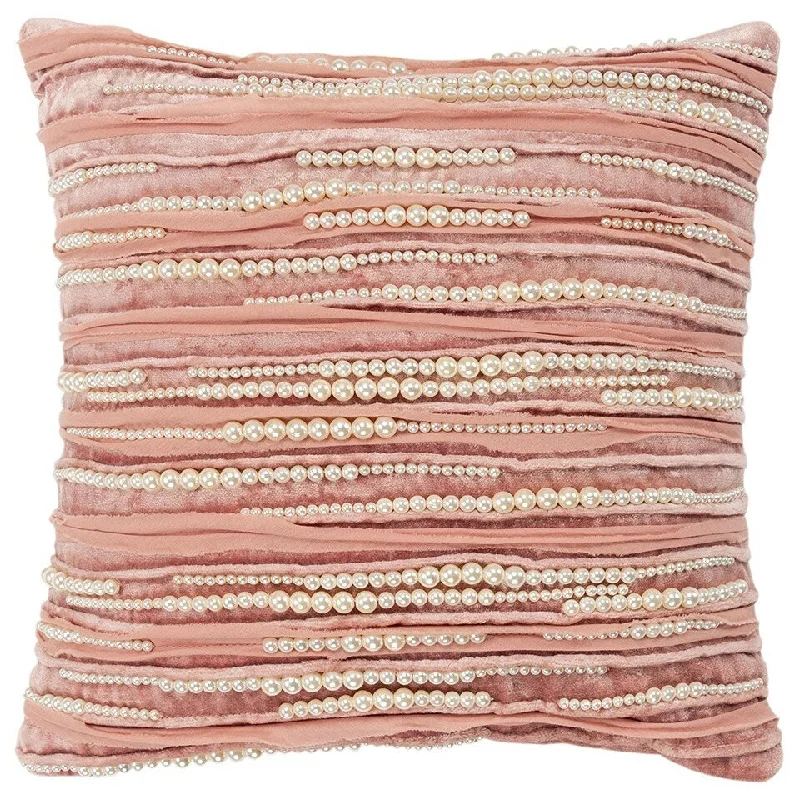 Plush Pillows for a Cozy BedBlush Glam Pearl Pin Tucks Striped Throw Pillow