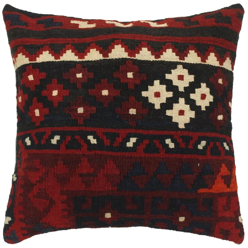 Cooling Pillows for Hot SleepersChristop Burgundy/Black Hand-Woven Kilim Throw Pillow - 1'5 x 1'6 Cooling Pillows for Hot SleepersChristop Burgundy/Black Hand-Woven Kilim Throw Pillow - 1'5 x 1'6