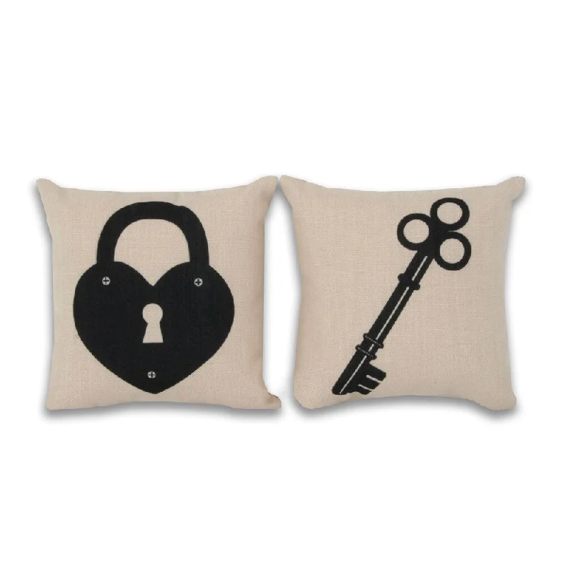 Travel Pillows for Long JourneysLock and Key 8x8-inch Pillow Set (Set of 2)