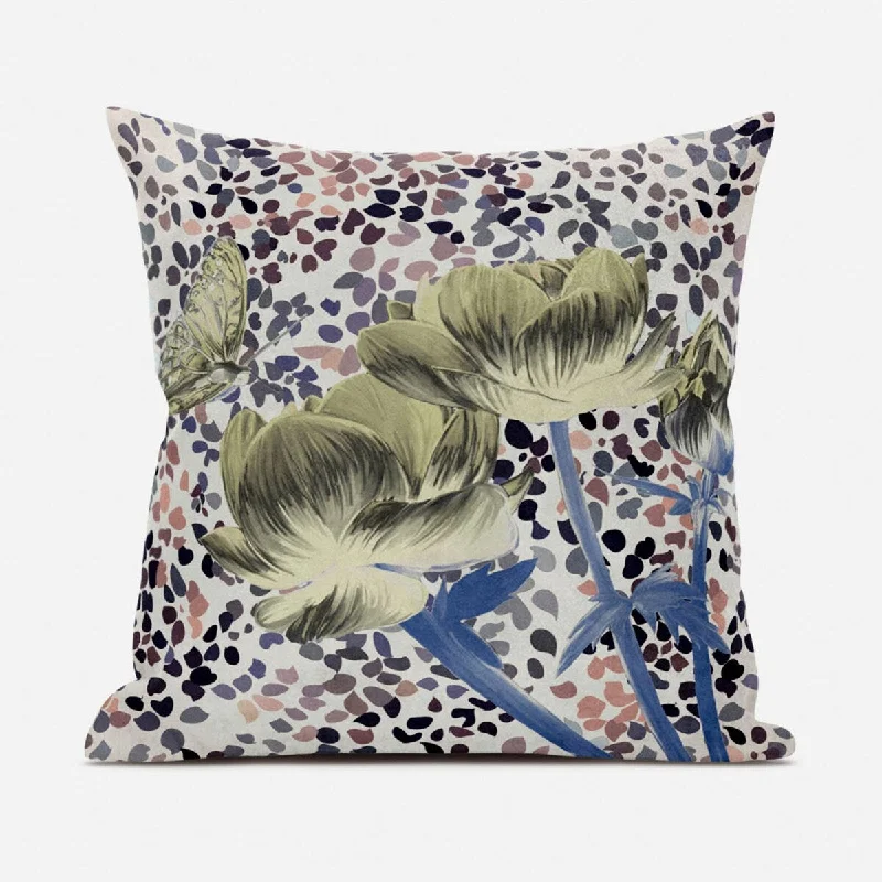 Adjustable Pillows for Customized Comfort16" X 16" Blue and Yellow Butterfly Broadcloth Floral Zippered Pillow Adjustable Pillows for Customized Comfort16" X 16" Blue and Yellow Butterfly Broadcloth Floral Zippered Pillow