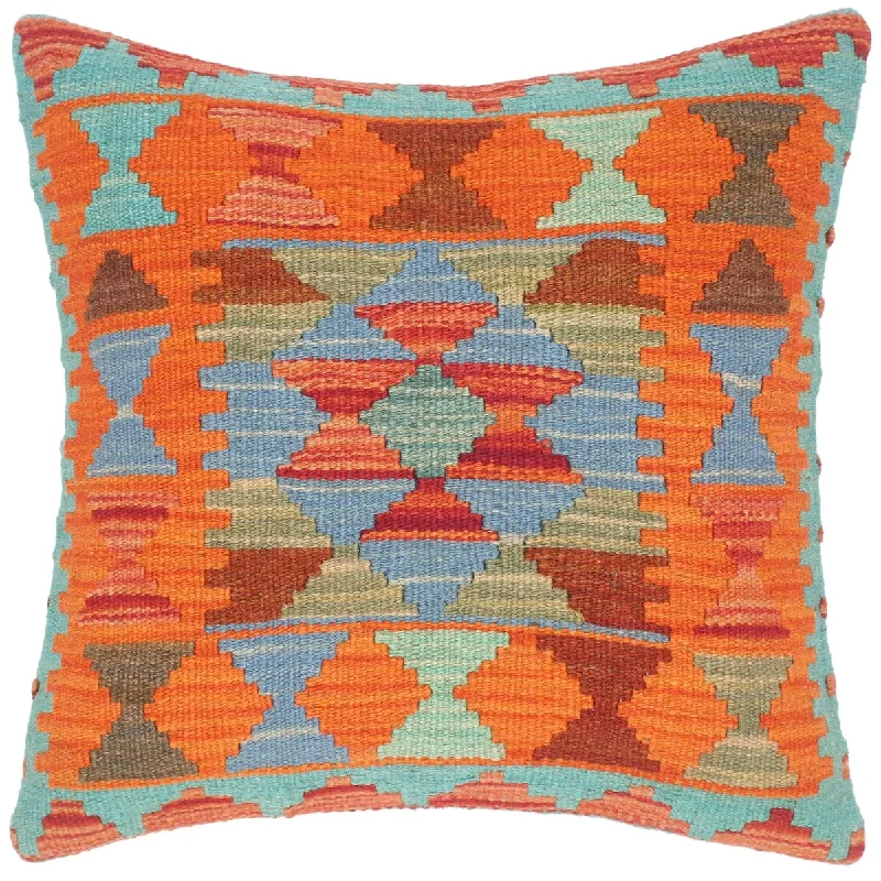 Down Alternative Pillows for Ethical ChoicesBohemian Chantel Hand-Woven Turkish Kilim Throw Pillow 18 in. x 18 in. Down Alternative Pillows for Ethical ChoicesBohemian Chantel Hand-Woven Turkish Kilim Throw Pillow 18 in. x 18 in.