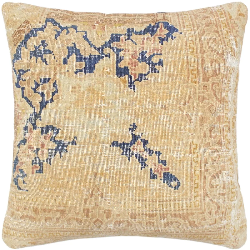 Cooling Pillows for Hot SleepersRustic England /Beige Vintage Distressed Handmade Rug Pillow