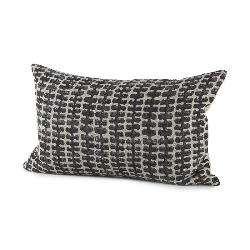 Lumbar Support Pillows for Car SeatsLight Gray and Black Throw Pillow Cover