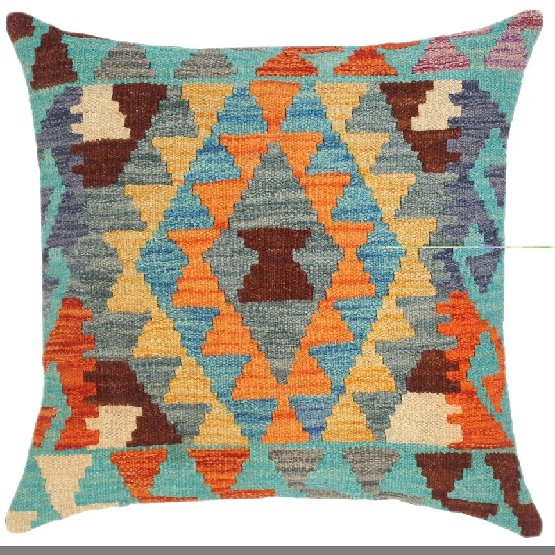 Cotton Pillows for Natural ComfortRustic Migdalia Hand-Woven Turkish Kilim Throw Pillow 18 in. x 18 in. Cotton Pillows for Natural ComfortRustic Migdalia Hand-Woven Turkish Kilim Throw Pillow 18 in. x 18 in.