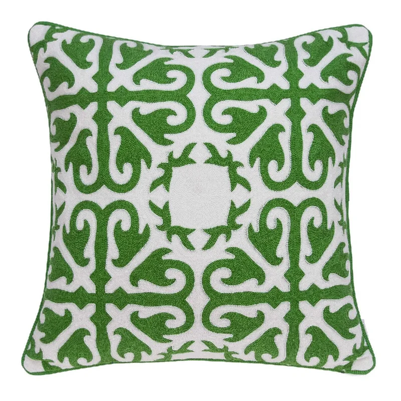 Adjustable Pillows for Customized Comfort20" x 0.5" x 20" Transitional Green and White Accent Cotton Pillow Cover Adjustable Pillows for Customized Comfort20" x 0.5" x 20" Transitional Green and White Accent Cotton Pillow Cover