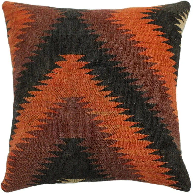 Memory Foam Pillows for Neck SupportCartwrig Black/Orange Hand-Woven Kilim Throw Pillow -18"x18" Memory Foam Pillows for Neck SupportCartwrig Black/Orange Hand-Woven Kilim Throw Pillow -18"x18"