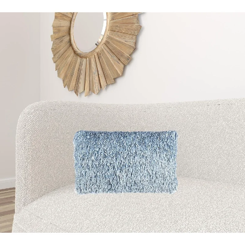 Lumbar Support Pillows for Car SeatsLong Ocean Blue Shag Throw Pillow