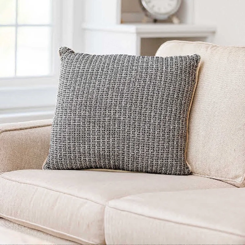Plush Pillows for a Cozy BedBASKET WEAVE BLACK Cotton Woven Pillow By Kavka Designs Plush Pillows for a Cozy BedBASKET WEAVE BLACK Cotton Woven Pillow By Kavka Designs