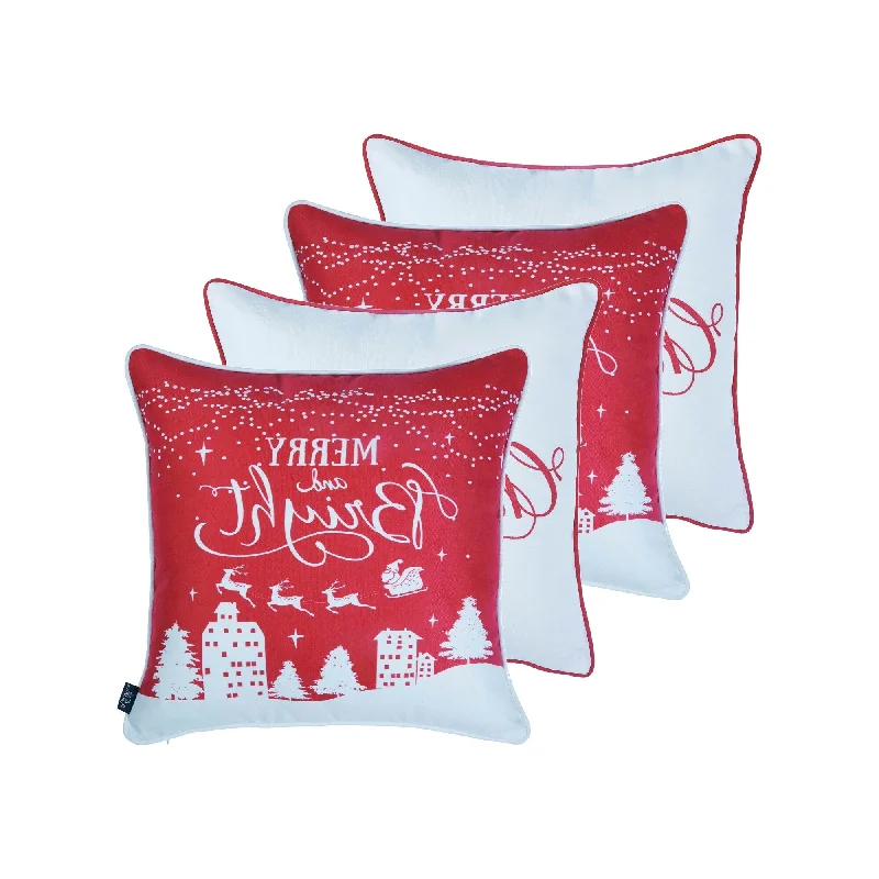 Adjustable Pillows for Customized ComfortHomeRoots Set of Four 18" Red and White Fabrc Throw Pillow Covers Adjustable Pillows for Customized ComfortHomeRoots Set of Four 18" Red and White Fabrc Throw Pillow Covers