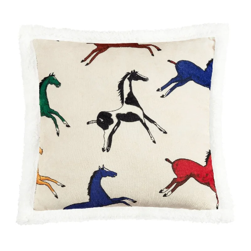 Cooling Pillows for Hot SleepersIndigo Hill by HiEnd Accents Wild Horses Southwestern Campfire Sherpa Pillow, 18"x18" Cooling Pillows for Hot SleepersIndigo Hill by HiEnd Accents Wild Horses Southwestern Campfire Sherpa Pillow, 18"x18"