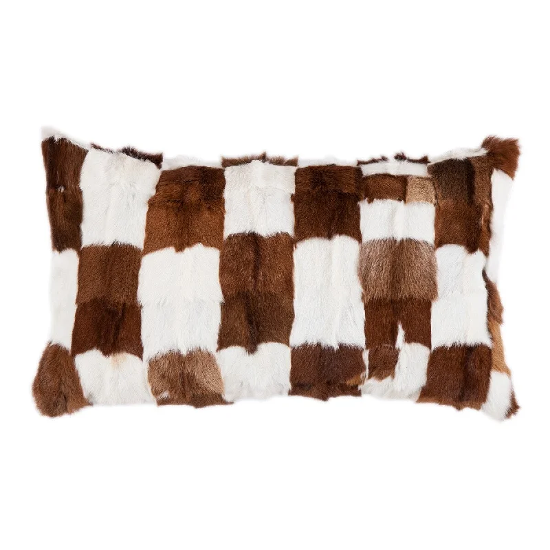 Round Pillows for Boho-Style InteriorsGoat Patched Hide Pillow, 16x26