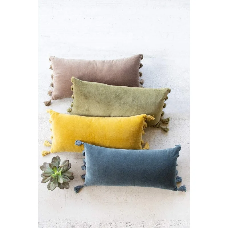 Square Pillows for Modern Home DecorVelvet Lumbar Pillow - Avocado For Bed & Sofa