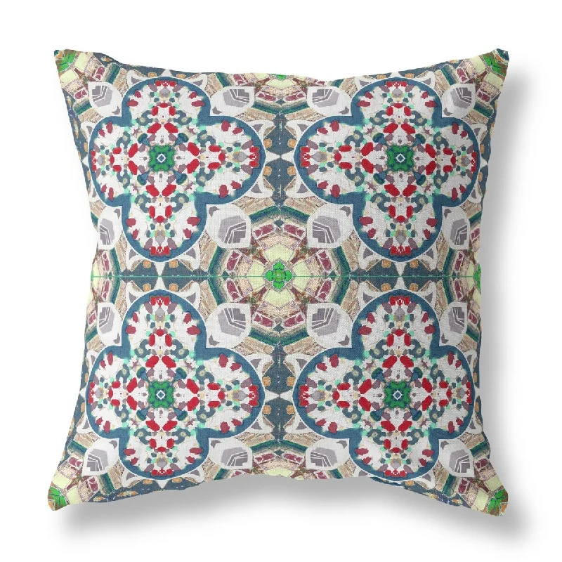 Round Pillows for Boho-Style Interiors16" Green White Cloverleaf Indoor Outdoor Throw Pillow Round Pillows for Boho-Style Interiors16" Green White Cloverleaf Indoor Outdoor Throw Pillow