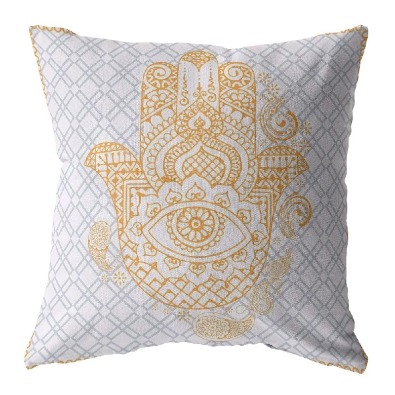 Velvet Pillows for a Touch of Elegance16" Gold Gray Hamsa Indoor Outdoor Throw Pillow Velvet Pillows for a Touch of Elegance16" Gold Gray Hamsa Indoor Outdoor Throw Pillow