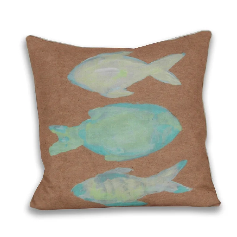 Bolster Pillows for Sofa DecorationWater Color 3-fish 18 x 18-inch Decorative Down Filled Pillow Bolster Pillows for Sofa DecorationWater Color 3-fish 18 x 18-inch Decorative Down Filled Pillow