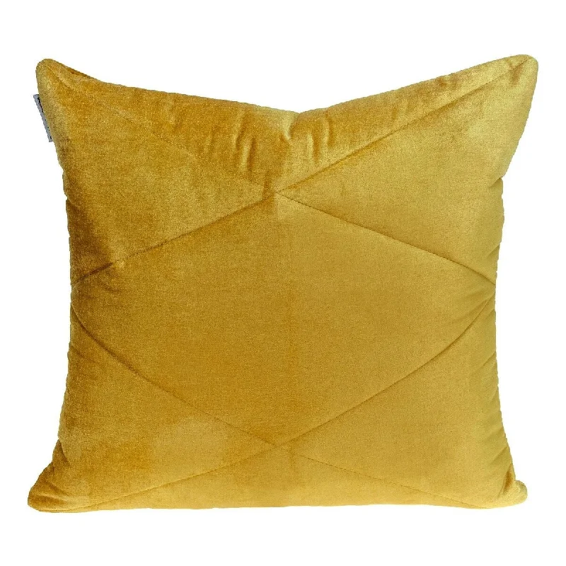 Adjustable Pillows for Customized ComfortQuilted Yellow Velvet Throw Pillow