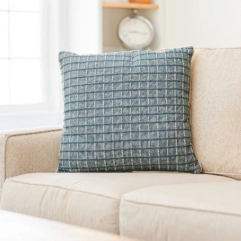 Cotton Pillows for Natural ComfortSQUARED UP BLUE Cotton Woven Pillow By Kavka Designs Cotton Pillows for Natural ComfortSQUARED UP BLUE Cotton Woven Pillow By Kavka Designs