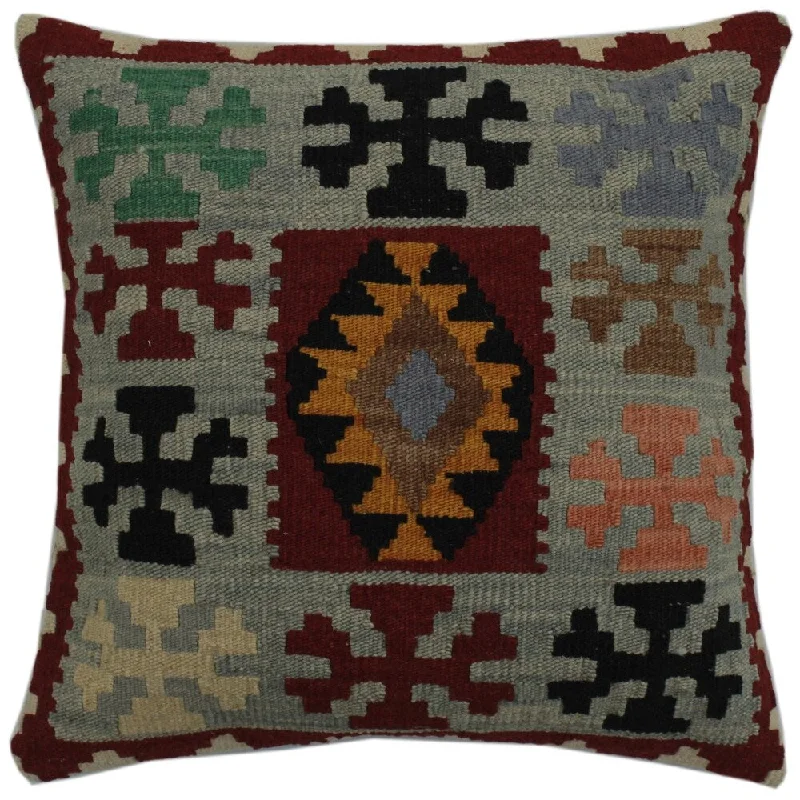 Square Pillows for Modern Home DecorChappell Lt. Blue/Red Hand-Woven Kilim Throw Pillow -20"x21" Square Pillows for Modern Home DecorChappell Lt. Blue/Red Hand-Woven Kilim Throw Pillow -20"x21"