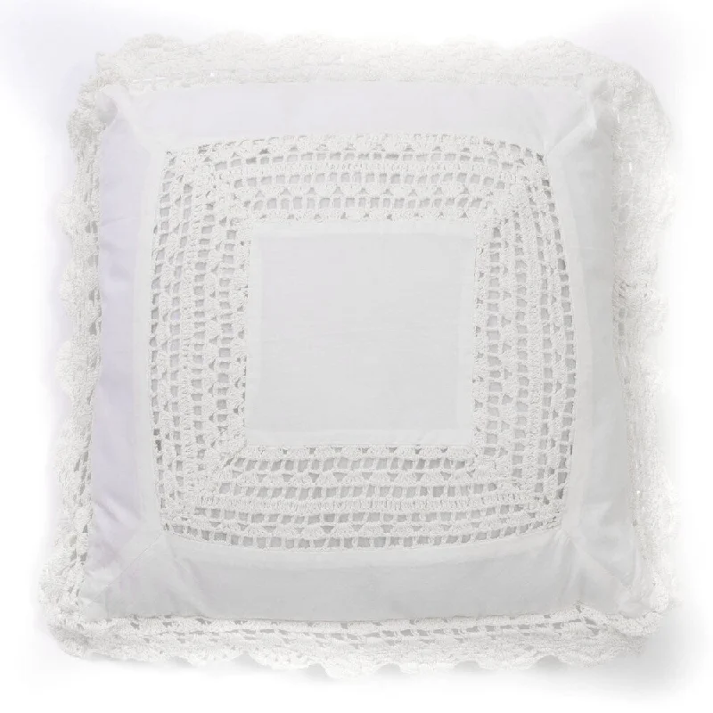 Kids Pillows with Fun DesignsCottage Home White Crochet 20 inch Throw Pillow