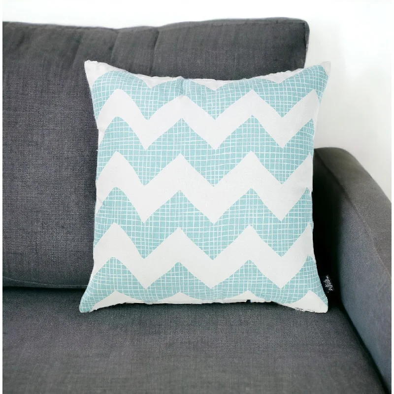 Travel Pillows for Long JourneysHomeRoots 18" Aqua Fabric Throw Pillow Cover