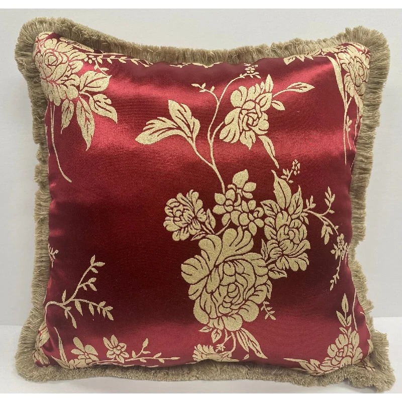 Cooling Pillows for Hot SleepersRegency burgundy brushed jacquard floral square pillow Cooling Pillows for Hot SleepersRegency burgundy brushed jacquard floral square pillow