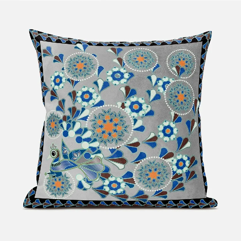 Firm Pillows for Side Sleepers16" X 16" Gray and Black Peacock Broadcloth Floral Zippered Pillow Firm Pillows for Side Sleepers16" X 16" Gray and Black Peacock Broadcloth Floral Zippered Pillow