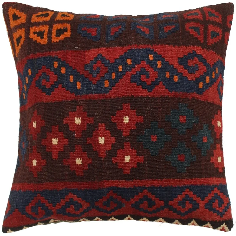 Memory Foam Pillows for Neck SupportElfrieda Brown/Red Hand-Woven Kilim Throw Pillow - 1'6 x 1'6 Memory Foam Pillows for Neck SupportElfrieda Brown/Red Hand-Woven Kilim Throw Pillow - 1'6 x 1'6