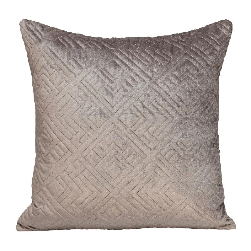 Cotton Pillows for Natural ComfortQuilted Taupe Decorative Throw Pillow