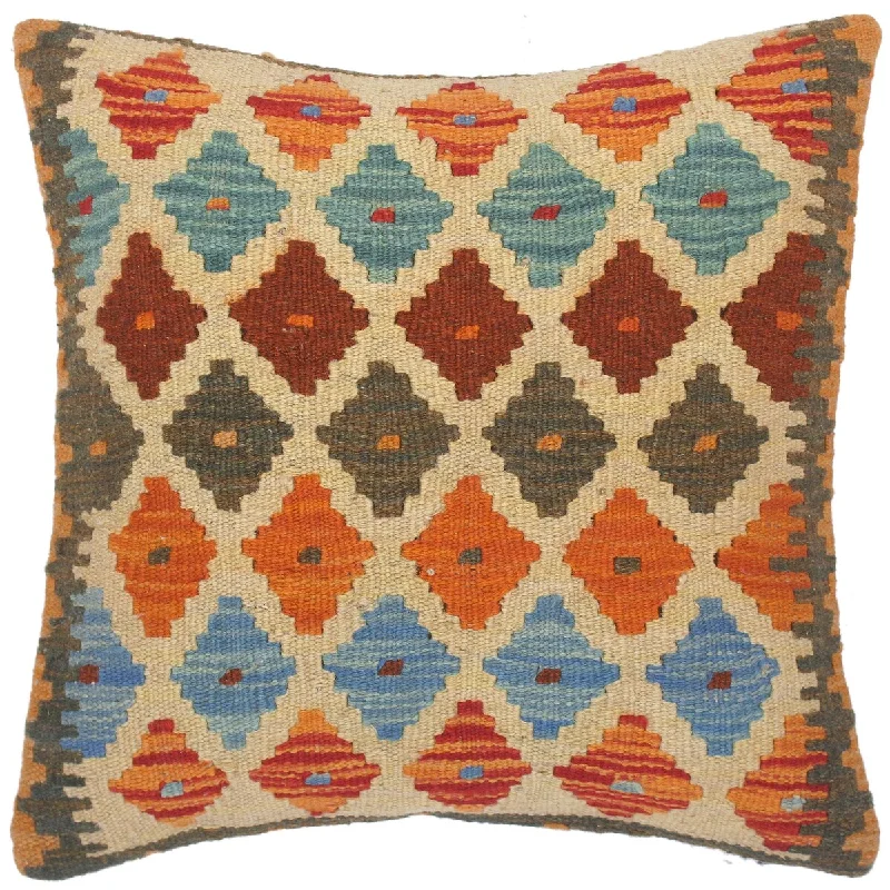 Feather Pillows for a Luxurious SleepRustic Tawny Hand-Woven Turkish Kilim Pillow 18 in. x 18 in. Feather Pillows for a Luxurious SleepRustic Tawny Hand-Woven Turkish Kilim Pillow 18 in. x 18 in.