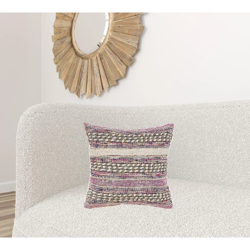 Feather Pillows for a Luxurious SleepHomeRoots 18" X 18" Pink and Ivory Striped Cotton Blend Zippered Pillow Feather Pillows for a Luxurious SleepHomeRoots 18" X 18" Pink and Ivory Striped Cotton Blend Zippered Pillow